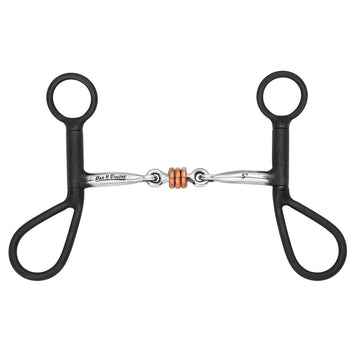 BAR H EQUINE Western Antique Tear Drop Shank Bit with Three-Piece Copper Roller